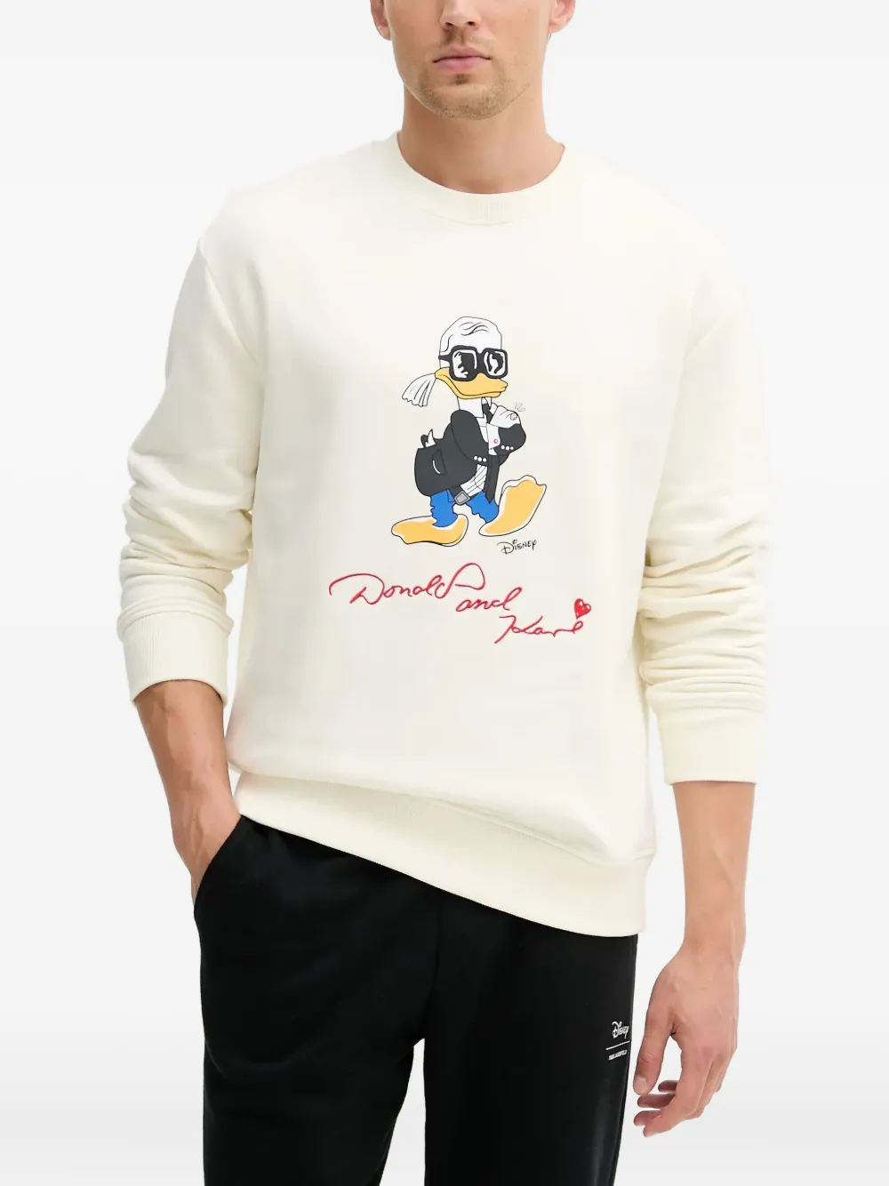 Karl Lagerfeld x Disney Donald Duck sweater met ronde hals Wit