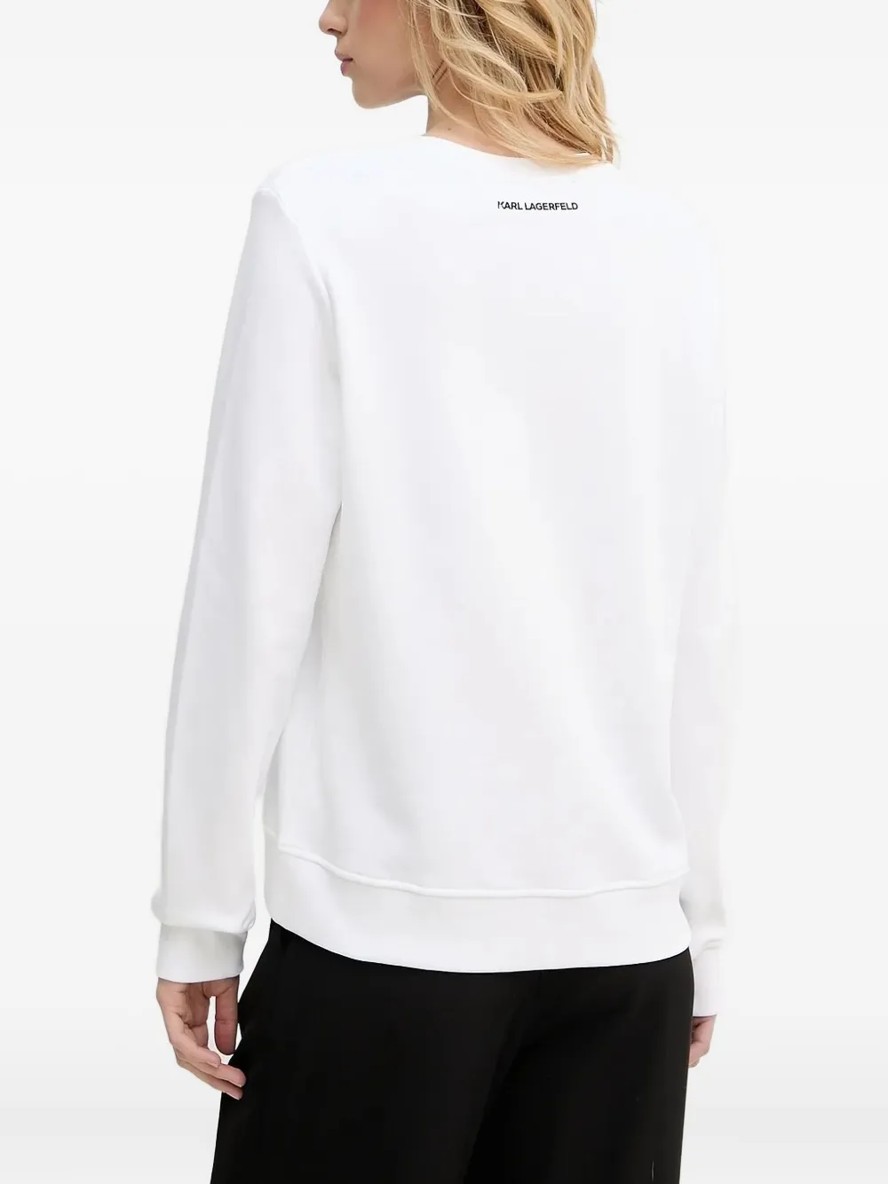 Karl Lagerfeld logo-print cotton sweatshirt Wit