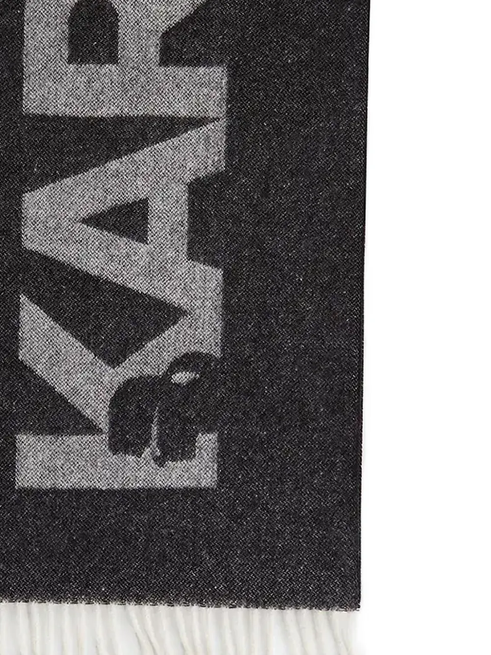 Karl Lagerfeld Sjaal met franje en logodetail Zwart