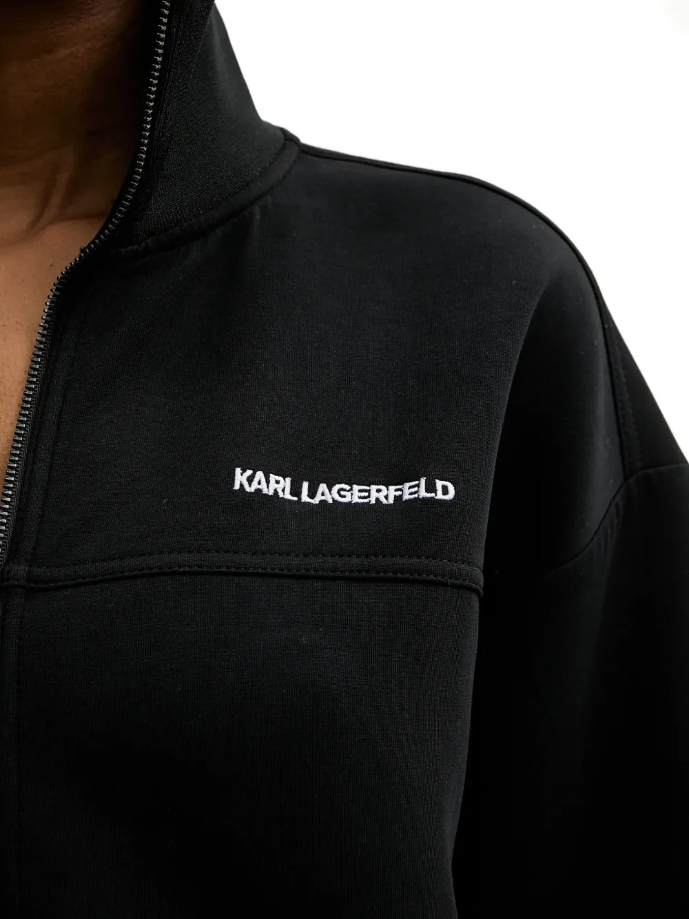 Karl Lagerfeld Sweater met geborduurd logo Zwart