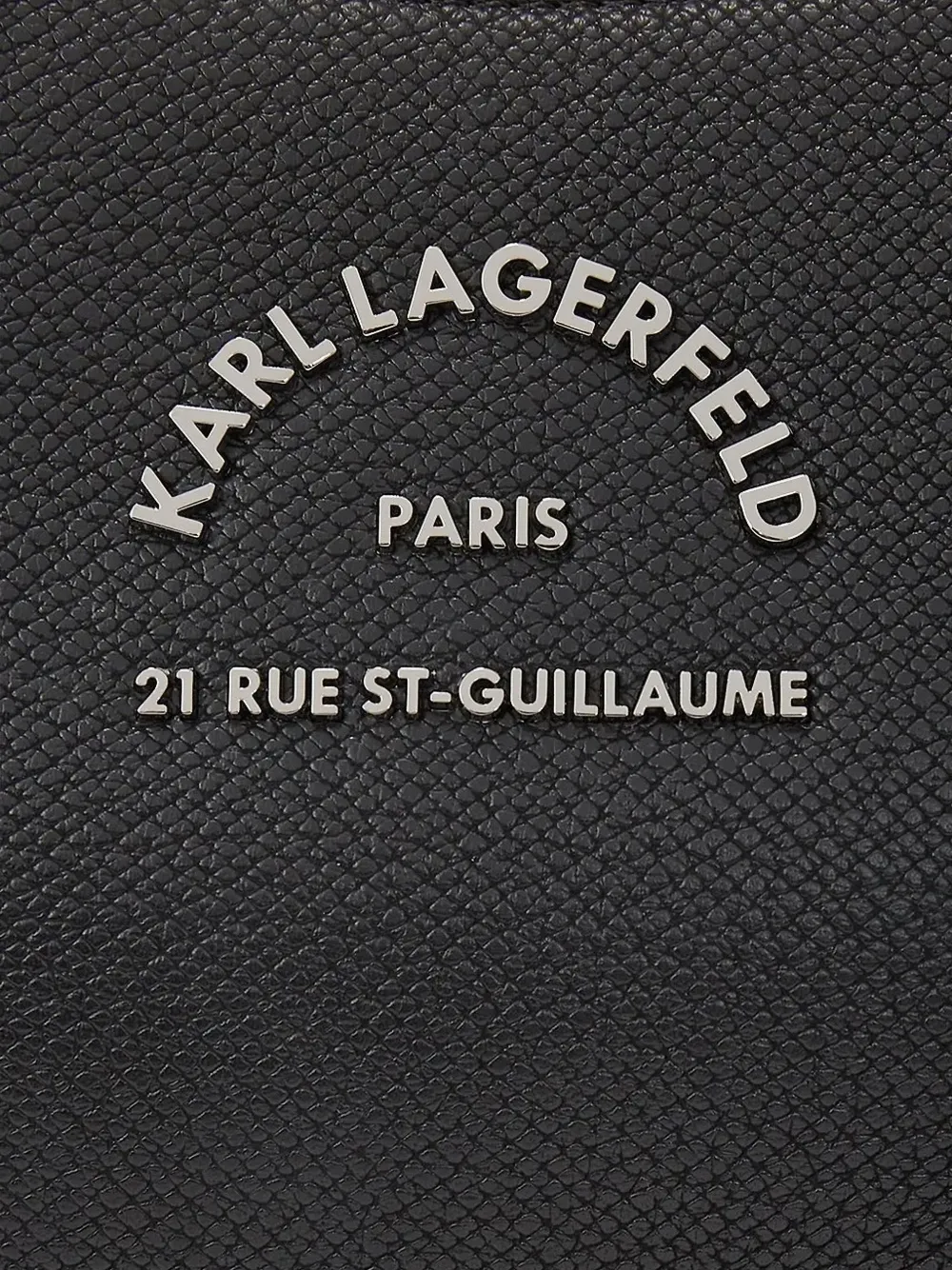 Karl Lagerfeld logo-lettering curved cross body bag Zwart