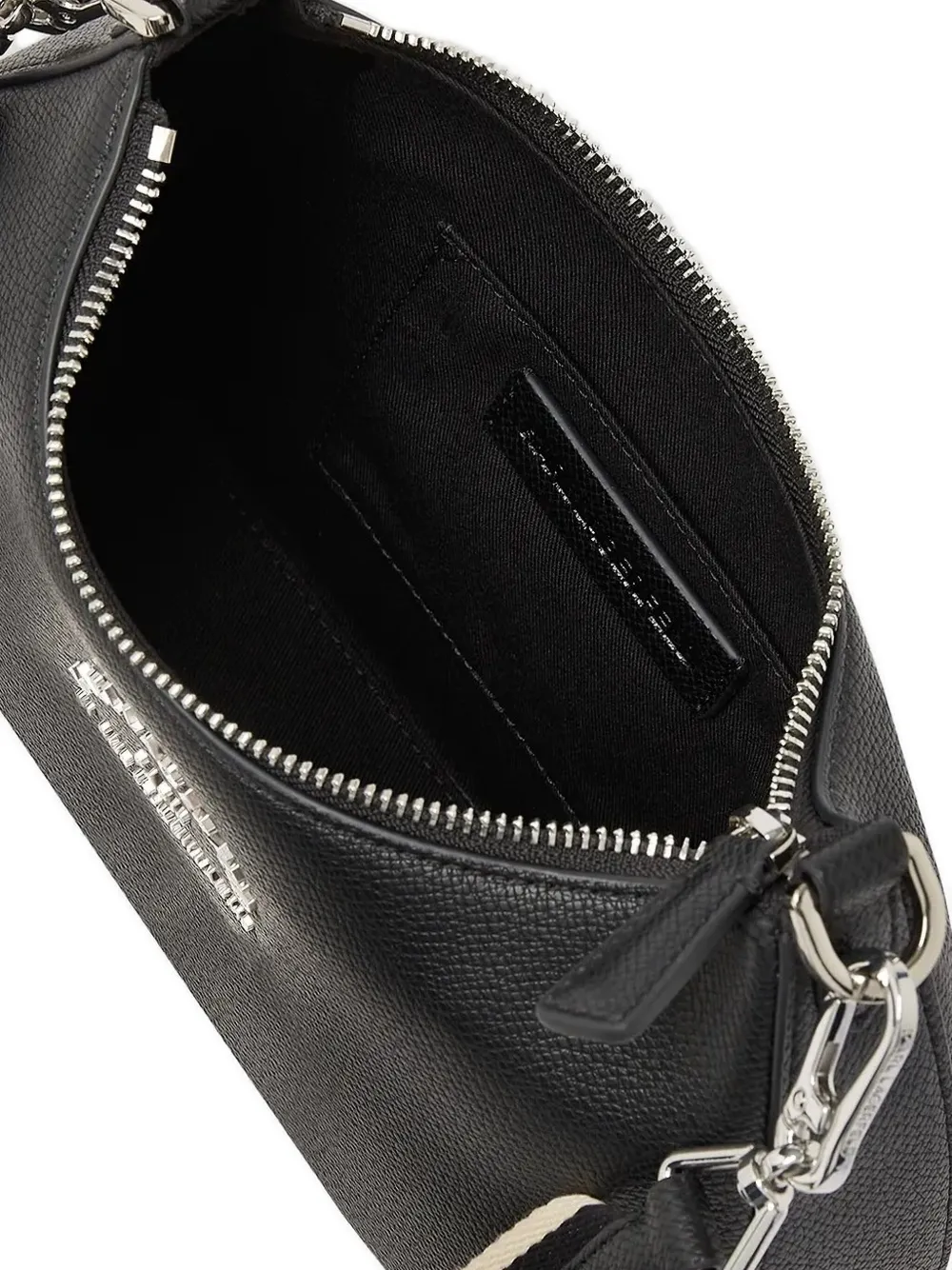 Karl Lagerfeld logo-lettering curved cross body bag Zwart