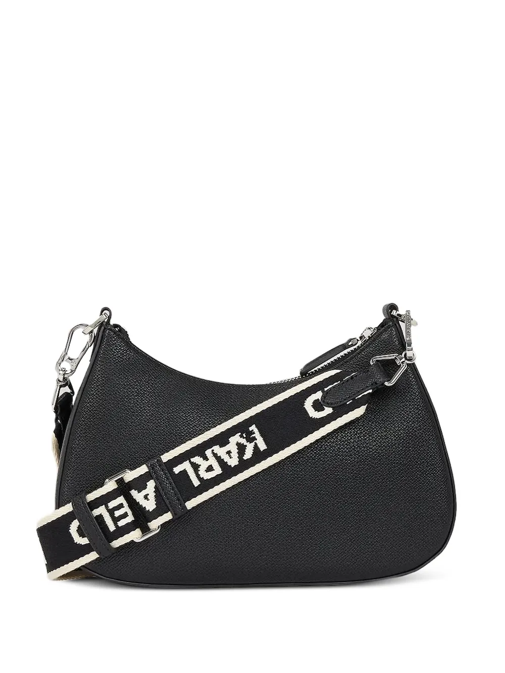 Karl Lagerfeld logo-lettering curved cross body bag | Black | Image 1