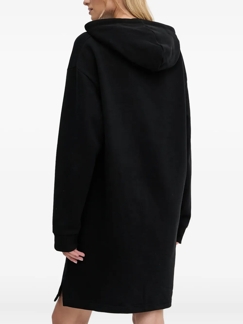 Karl Lagerfeld Midi-jurk met geborduurd logo en capuchon Zwart