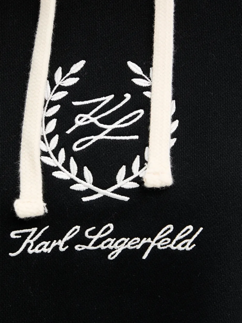 Karl Lagerfeld Midi-jurk met geborduurd logo en capuchon Zwart