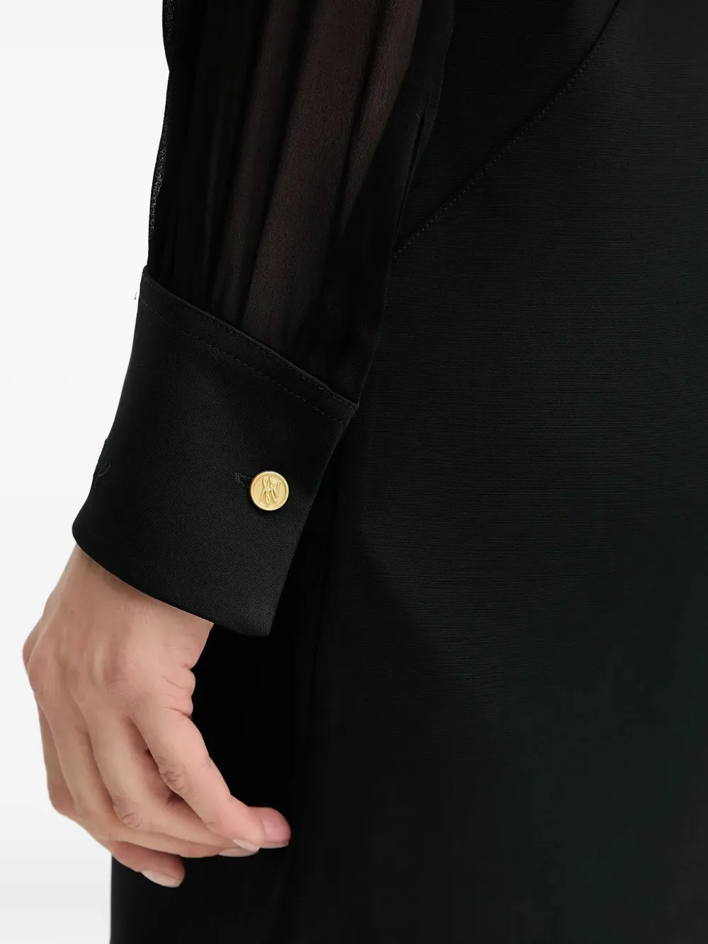 Karl Lagerfeld Mini-jurk met contrasterende kraag Zwart