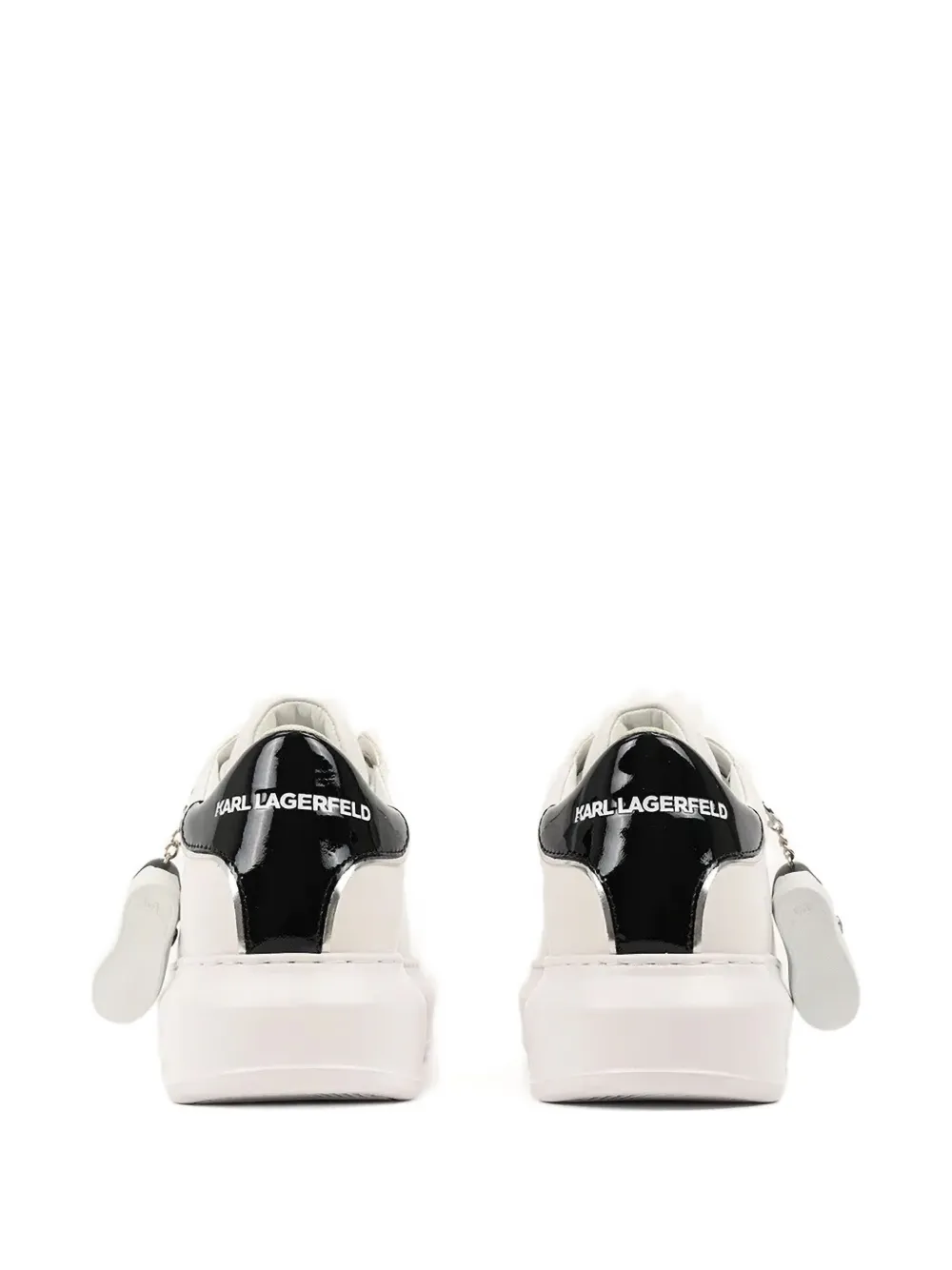Karl Lagerfeld Kapri keychain patent-leather sneakers White