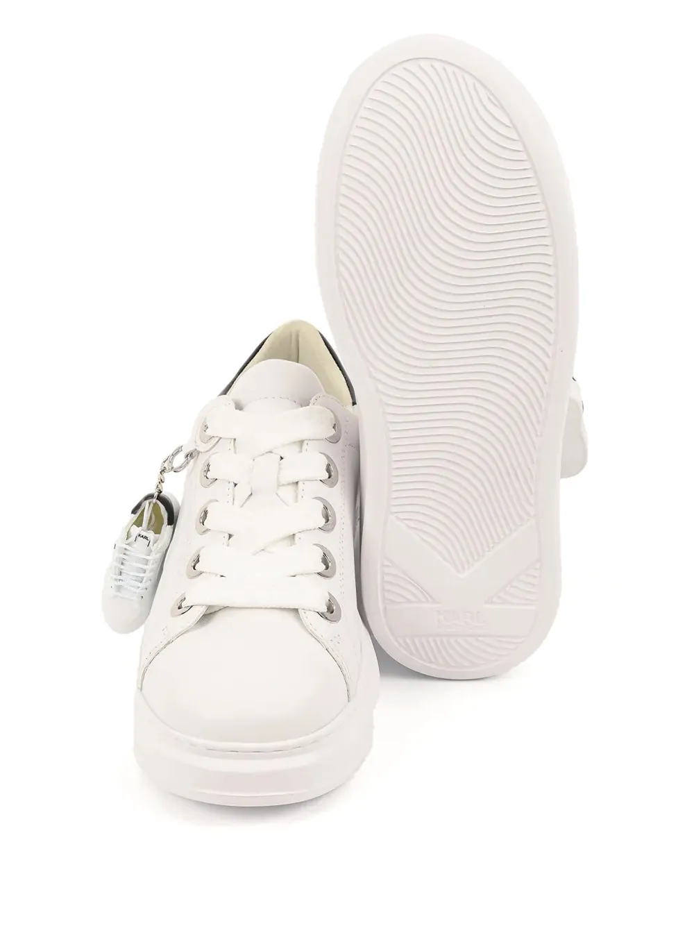 Karl Lagerfeld Kapri keychain patent-leather sneakers White