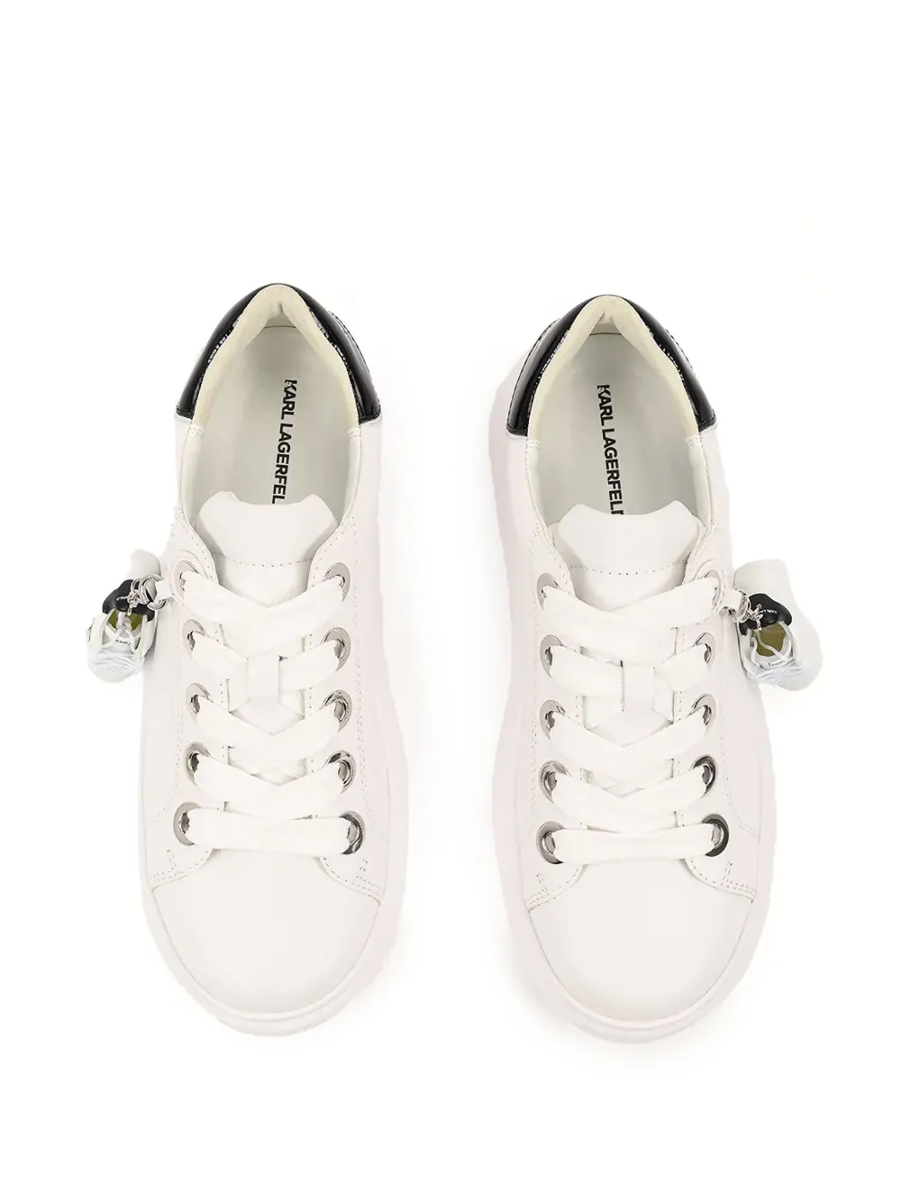 Karl Lagerfeld Kapri keychain patent-leather sneakers White
