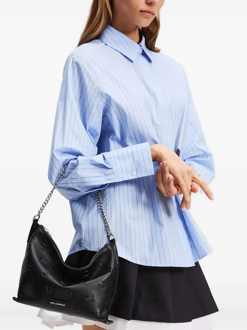 Karl Lagerfeld Ikon monogram shoulder bag Zwart