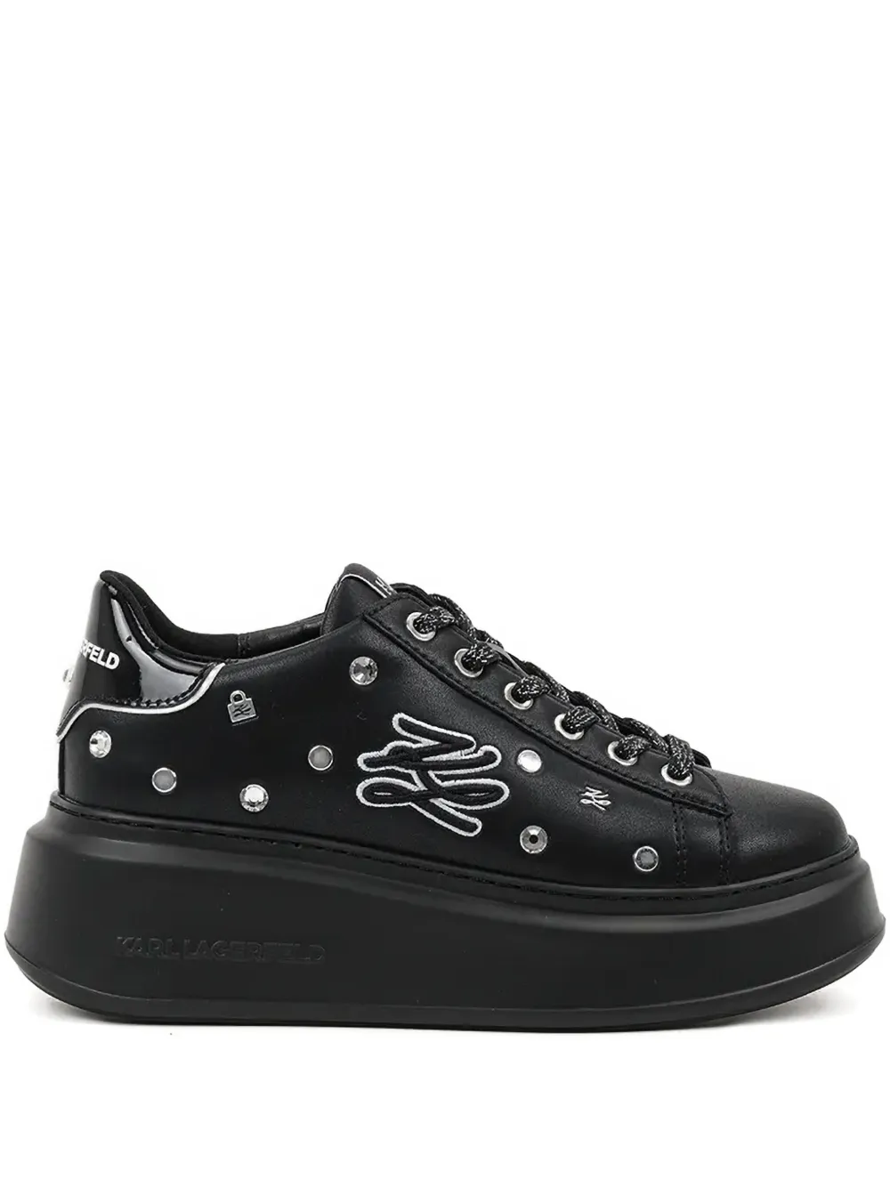 Karl Lagerfeld crystal-embellished platform sneakers Black