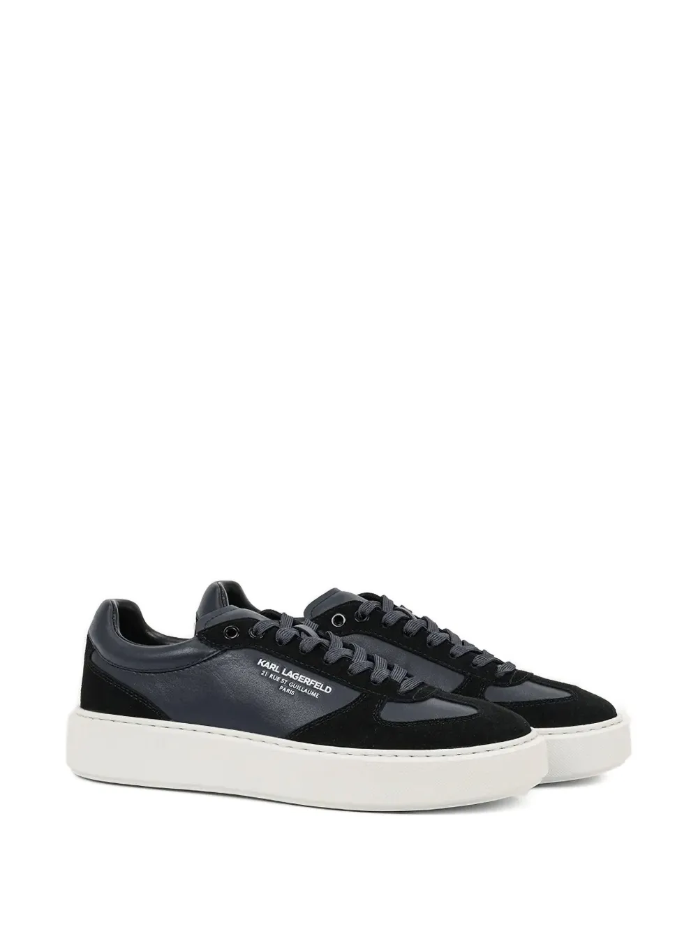 Karl Lagerfeld logo-print leather sneakers Black