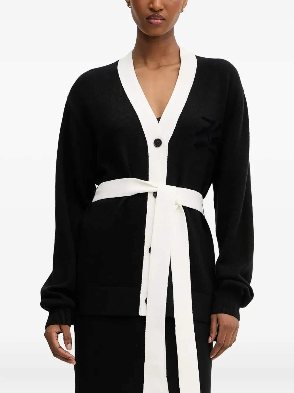 Karl Lagerfeld Vest met contrasterend vlak en logo Zwart