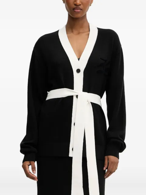 Karl Lagerfeld contrast-panel logo cardigan