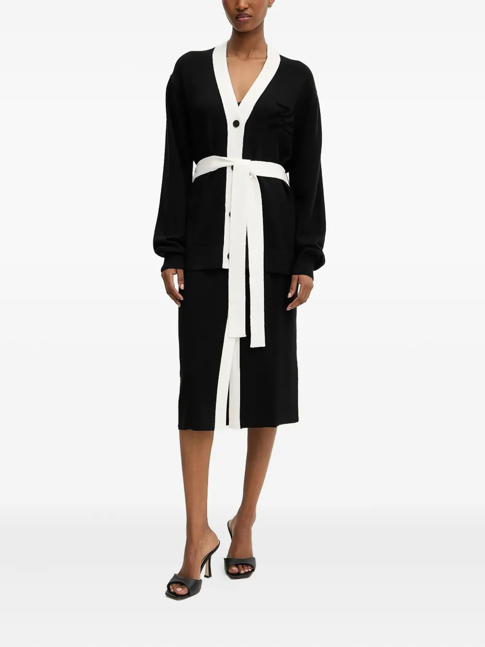 Karl Lagerfeld Vest met contrasterend vlak en logo Zwart