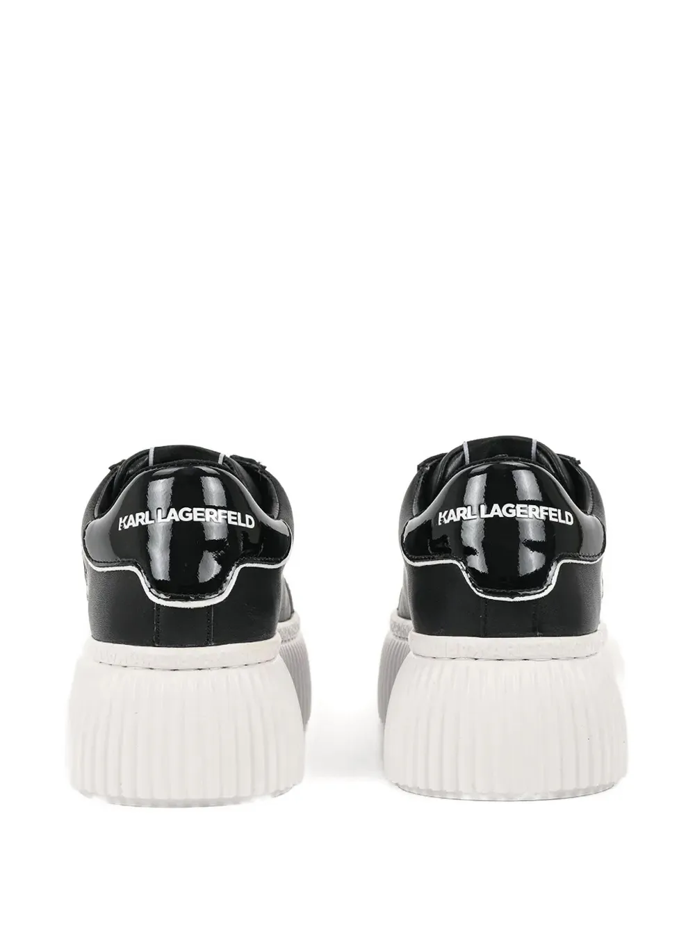Karl Lagerfeld Embroidered-logo Platform Sneakers In Black