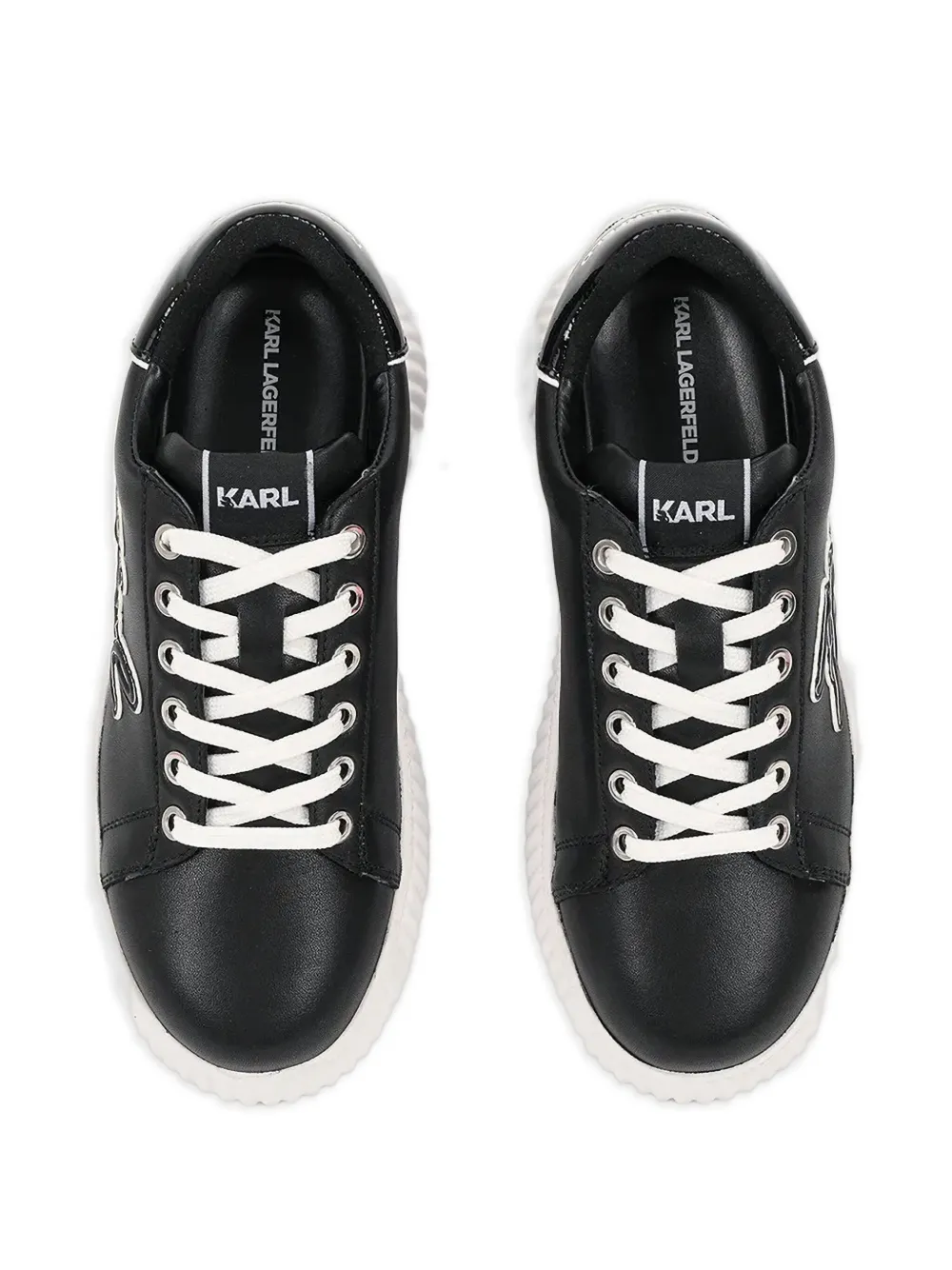 Karl Lagerfeld embroidered-logo platform sneakers Black
