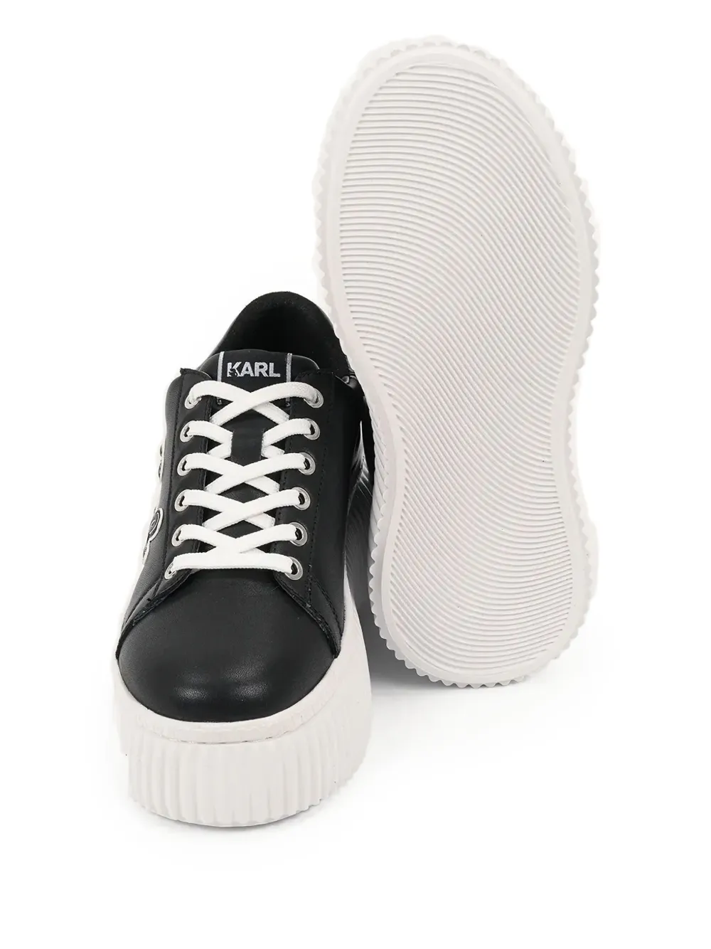 Karl Lagerfeld embroidered-logo platform sneakers Black