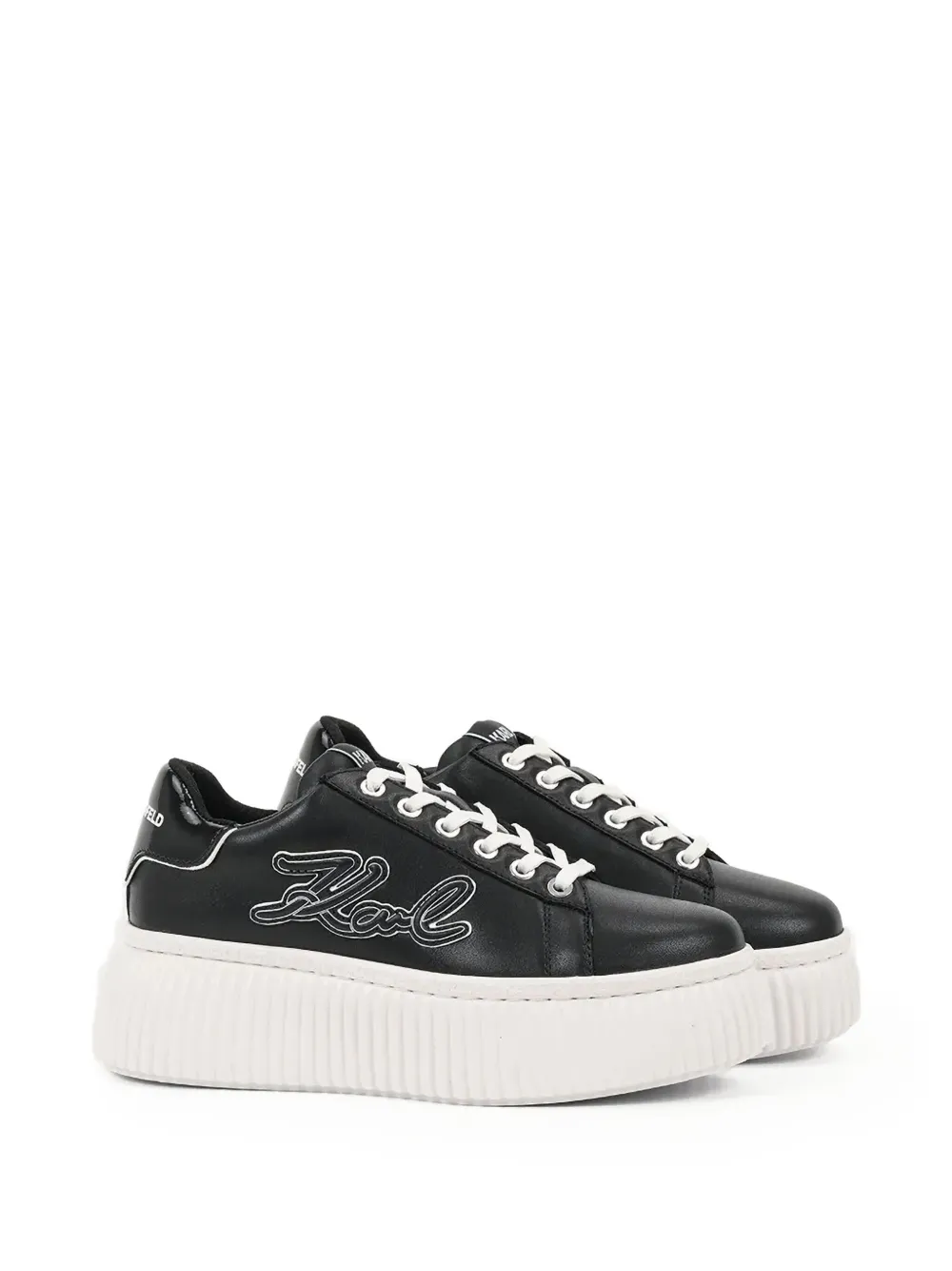 Karl Lagerfeld embroidered-logo platform sneakers Black