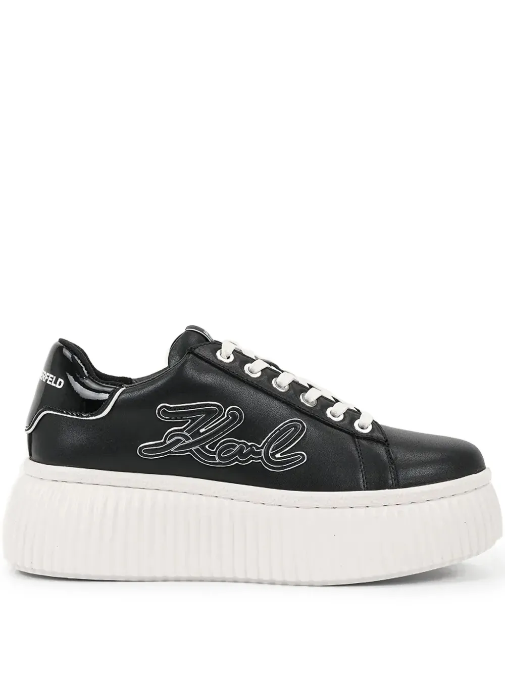 Karl Lagerfeld embroidered-logo platform sneakers Black
