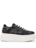 Karl Lagerfeld embroidered-logo platform sneakers - Black