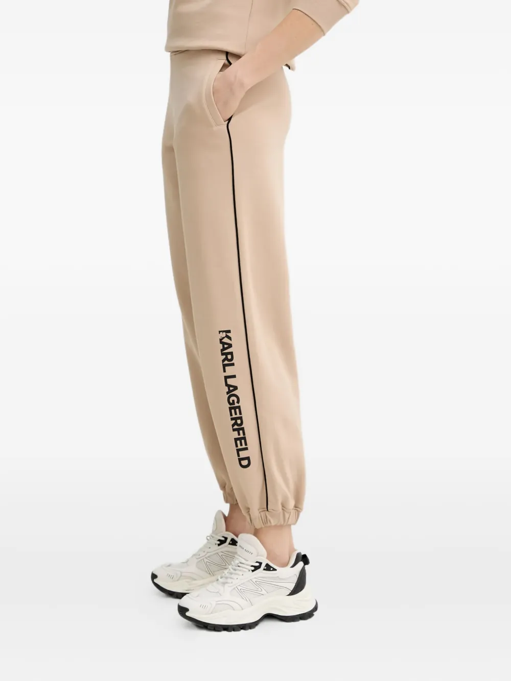 Karl Lagerfeld Trainingsbroek met logodetail Beige