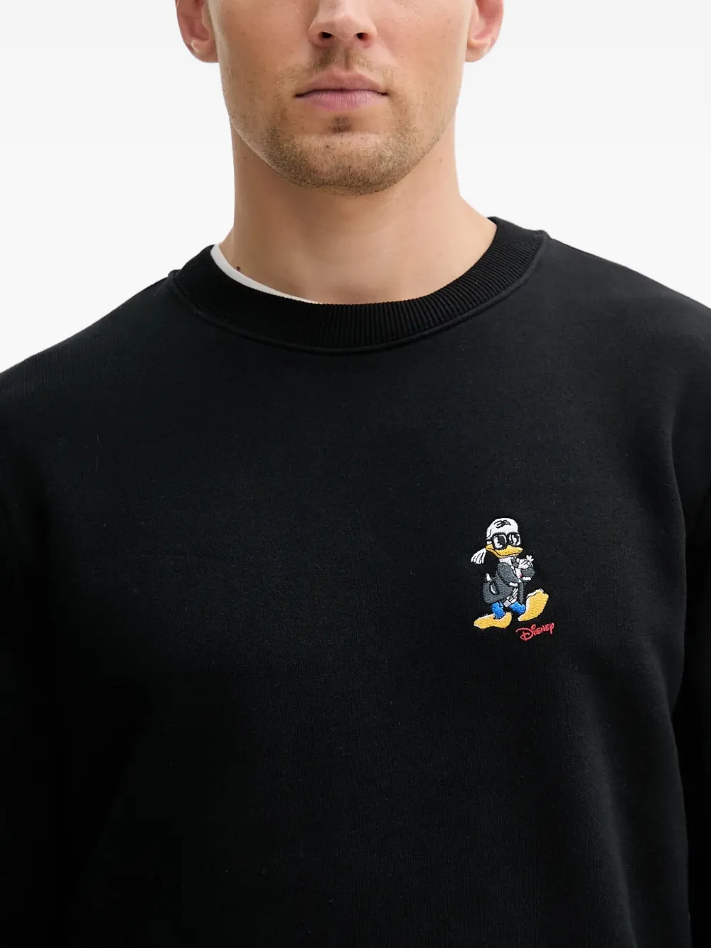 Karl Lagerfeld x Disney Donald Duck sweater met geborduurd logo Zwart