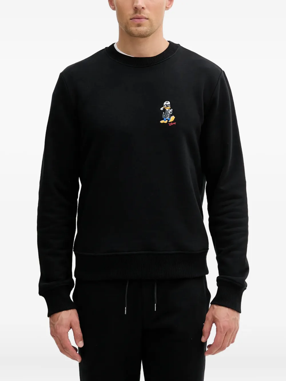 Karl Lagerfeld x Disney Donald Duck sweater met geborduurd logo Zwart