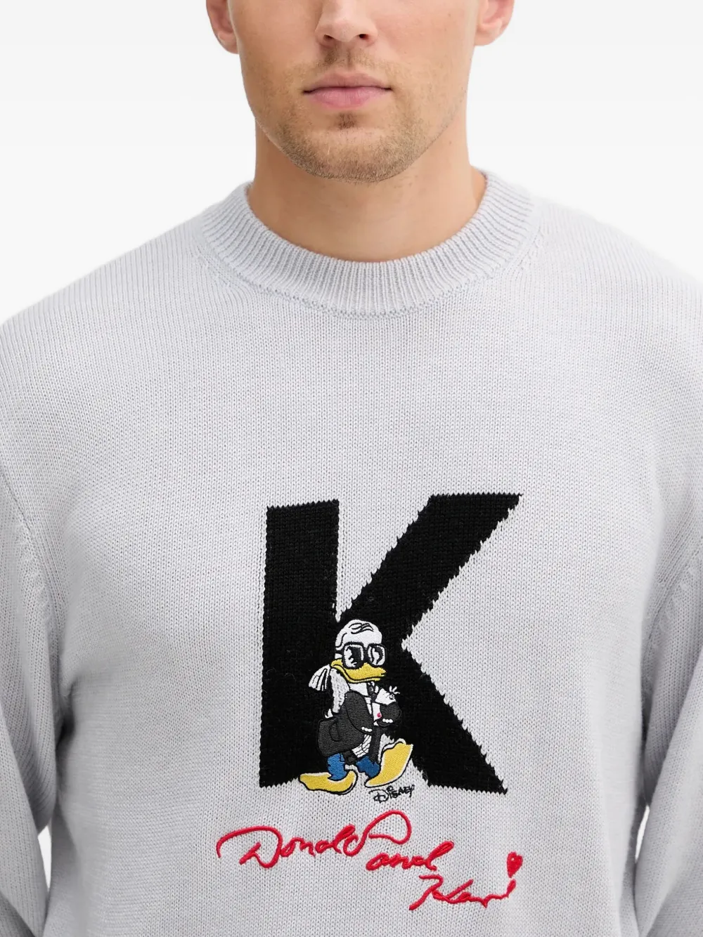 Karl Lagerfeld Sweater met borduurwerk en lange mouwen Grijs