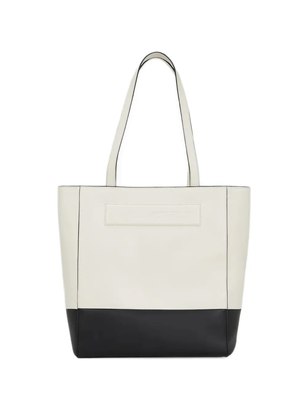 Karl Lagerfeld colour-block debossed-logo tote bag - Bianco