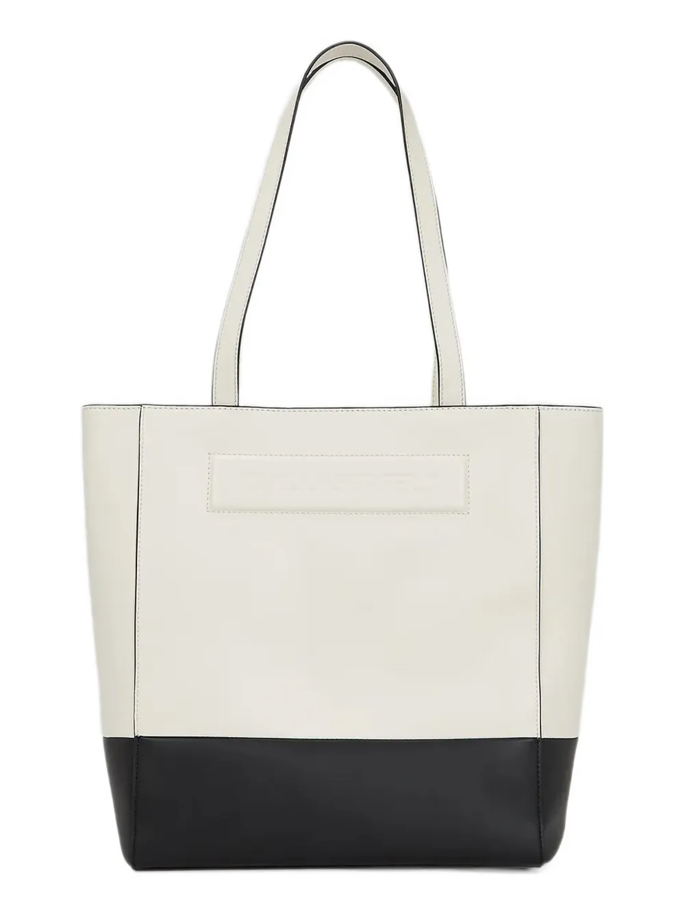 Karl Lagerfeld colour-block debossed-logo tote bag Wit