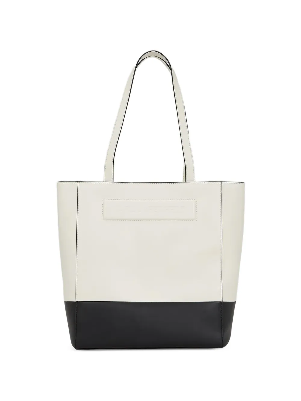 Karl Lagerfeld colour-block debossed-logo tote bag Wit