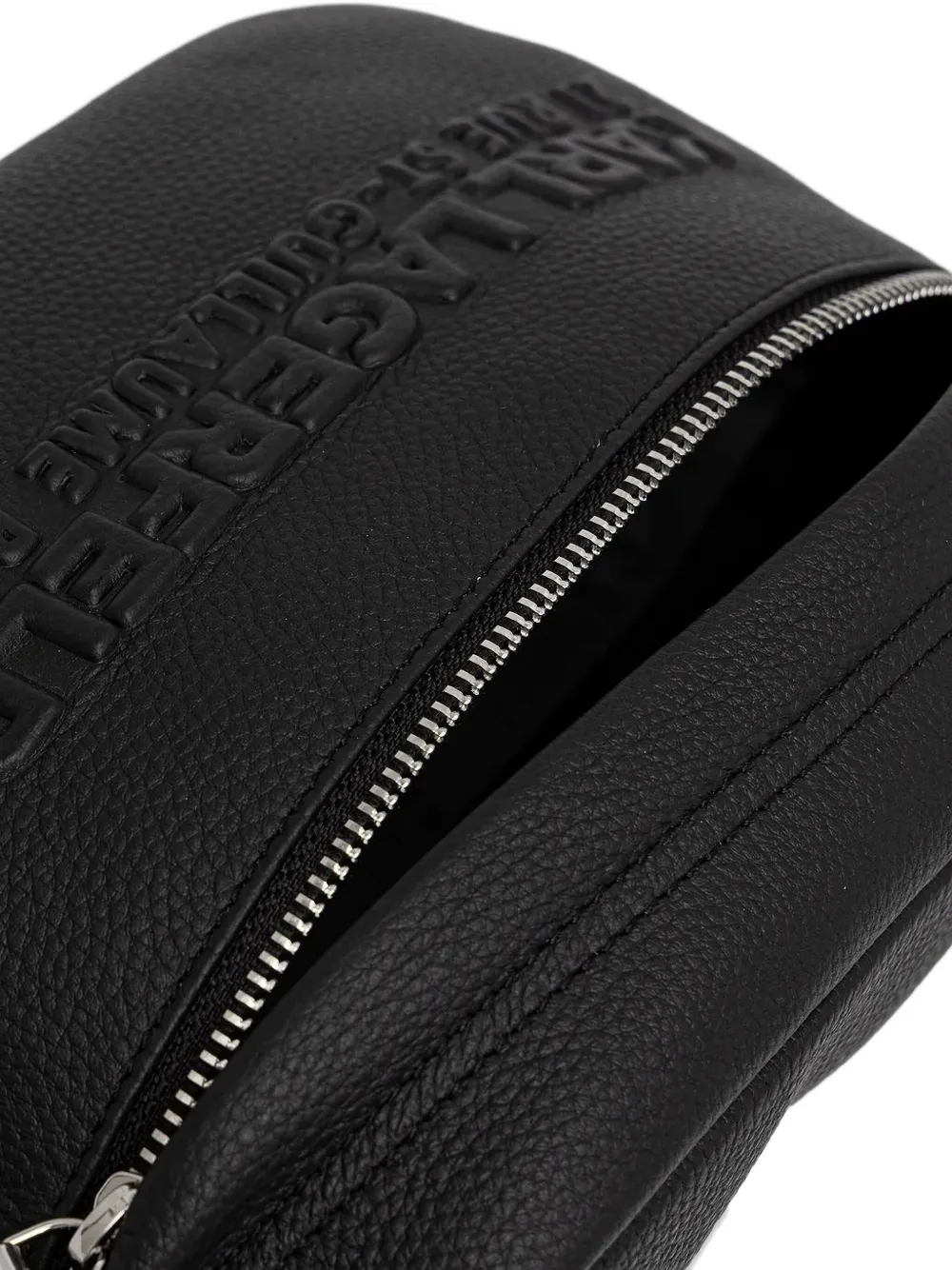 Karl Lagerfeld embossed-logo belt bag Zwart