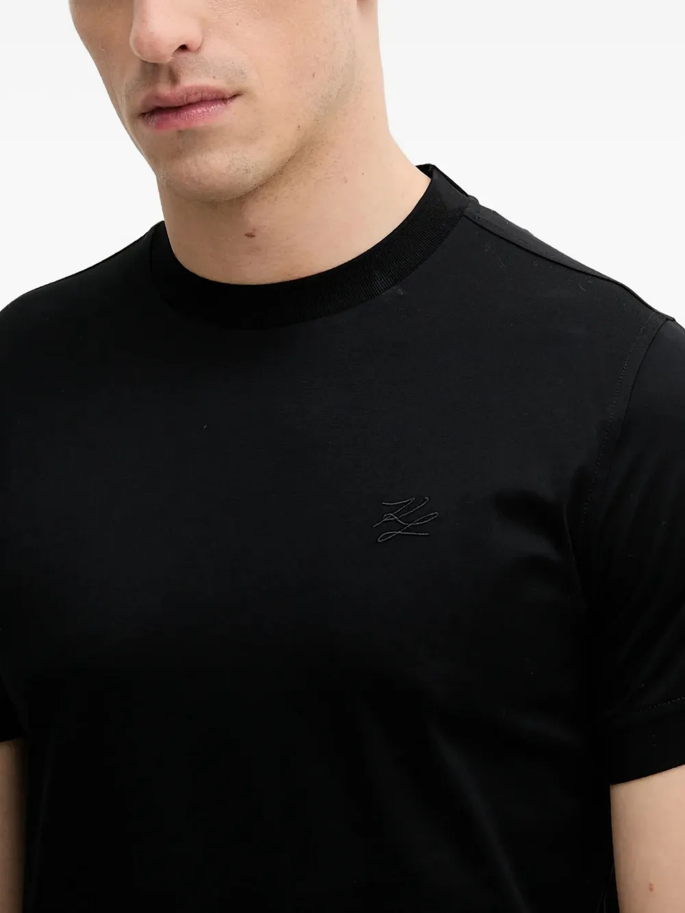 Karl Lagerfeld T-shirt met geborduurd logo Zwart
