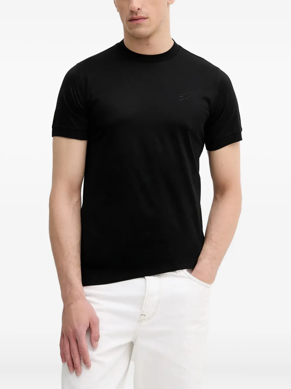 Karl Lagerfeld T-shirt met geborduurd logo Zwart