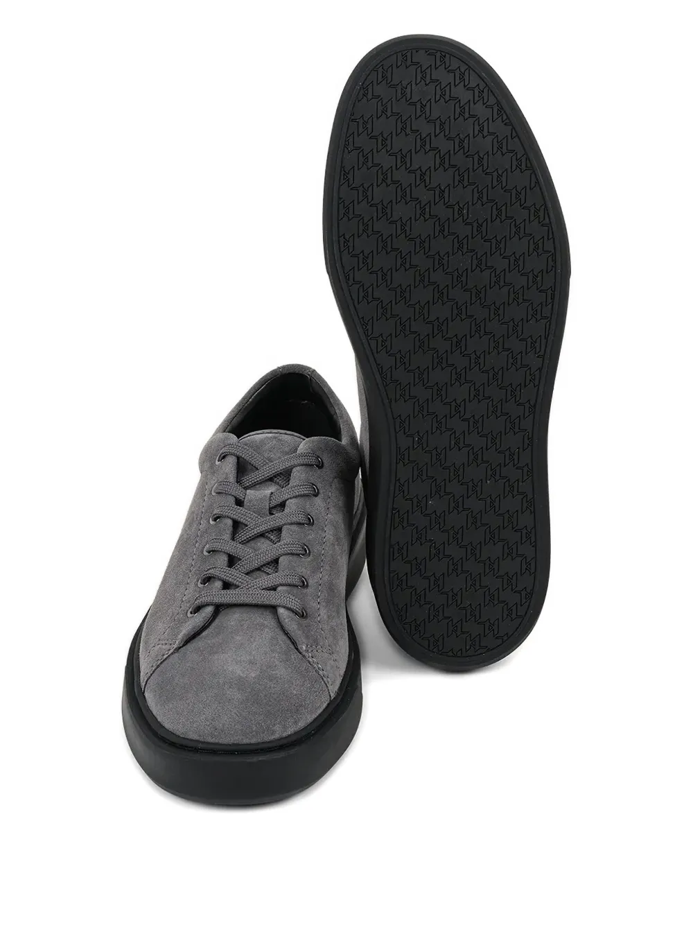 Karl Lagerfeld logo-print suede sneakers Grey