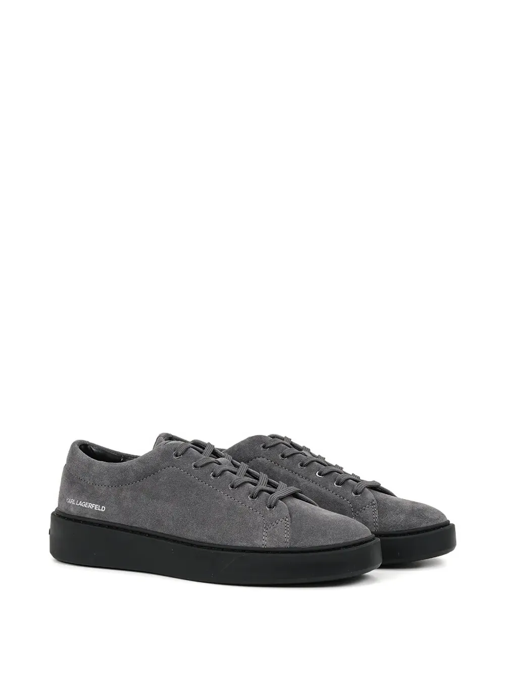 Karl Lagerfeld logo-print suede sneakers Grey