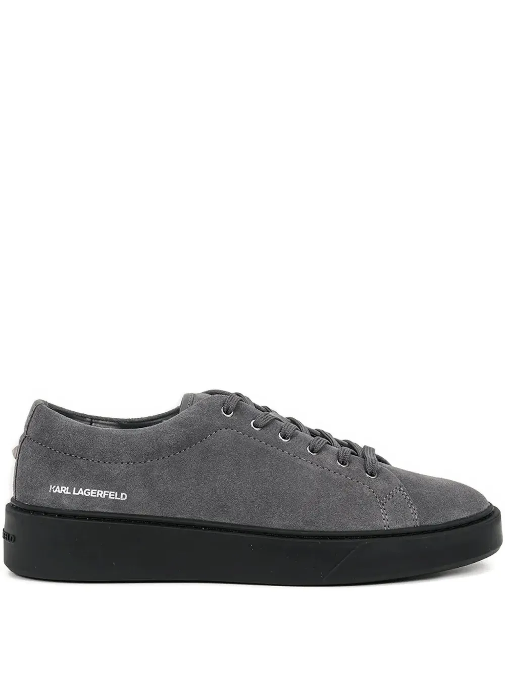 Karl Lagerfeld logo-print suede sneakers Grey