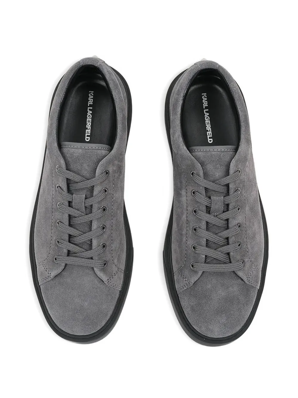 Karl Lagerfeld logo-print suede sneakers Grey