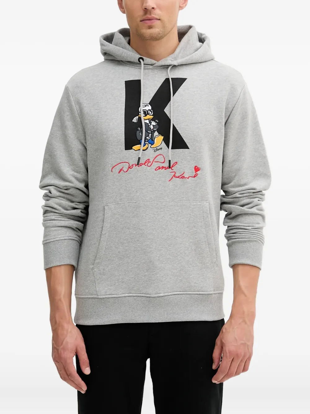 Karl Lagerfeld x Disney Donald Duck hoodie met K-logo Grijs