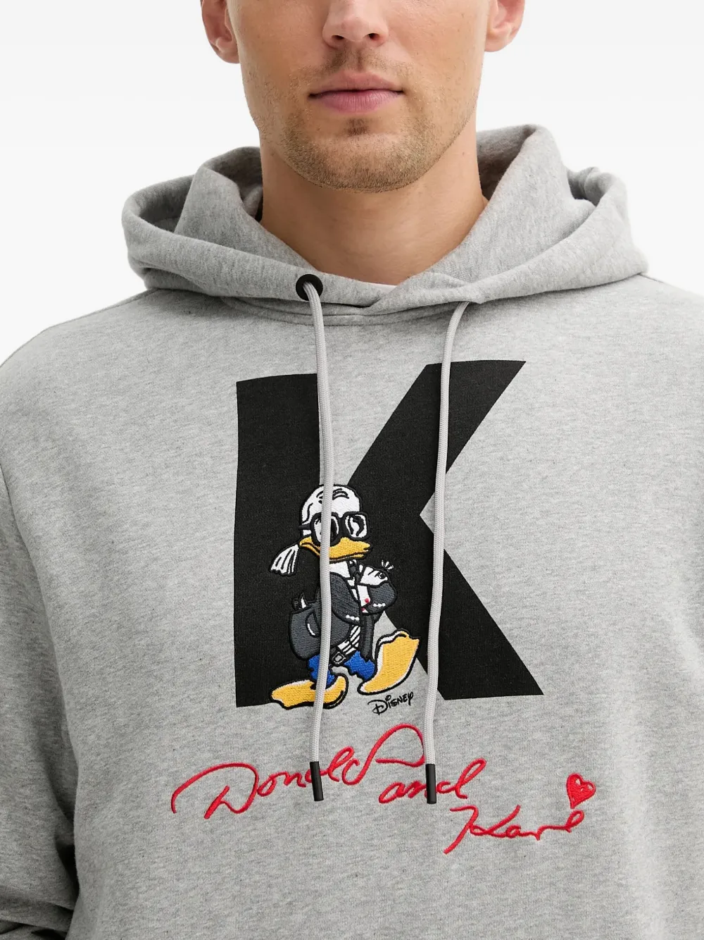 Karl Lagerfeld x Disney Donald Duck hoodie met K-logo Grijs