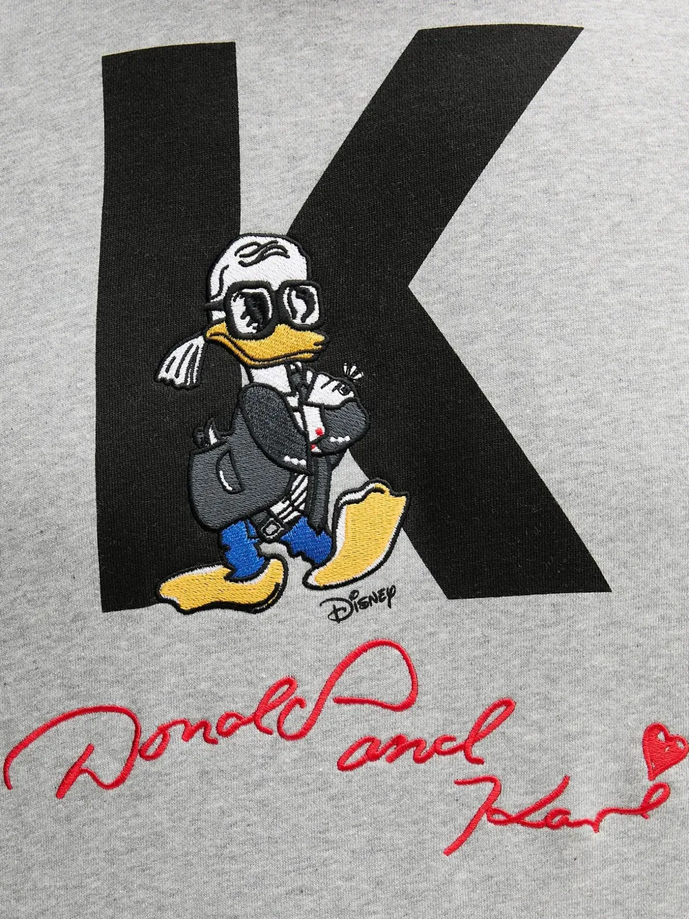 Karl Lagerfeld x Disney Donald Duck hoodie met K-logo Grijs