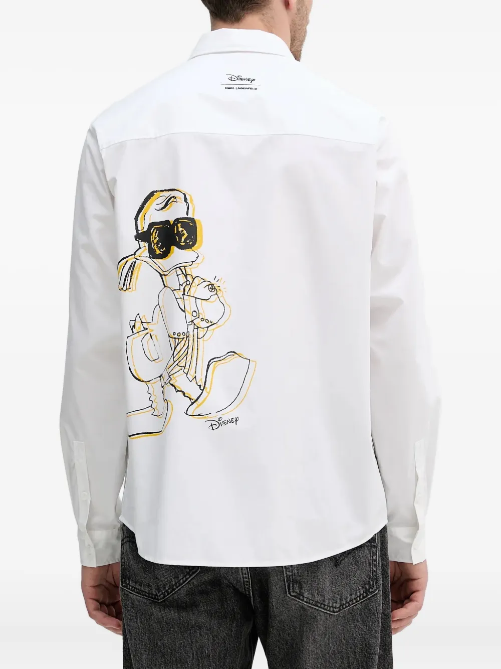 Karl Lagerfeld x Disney overhemd met Donald Duck-print Wit