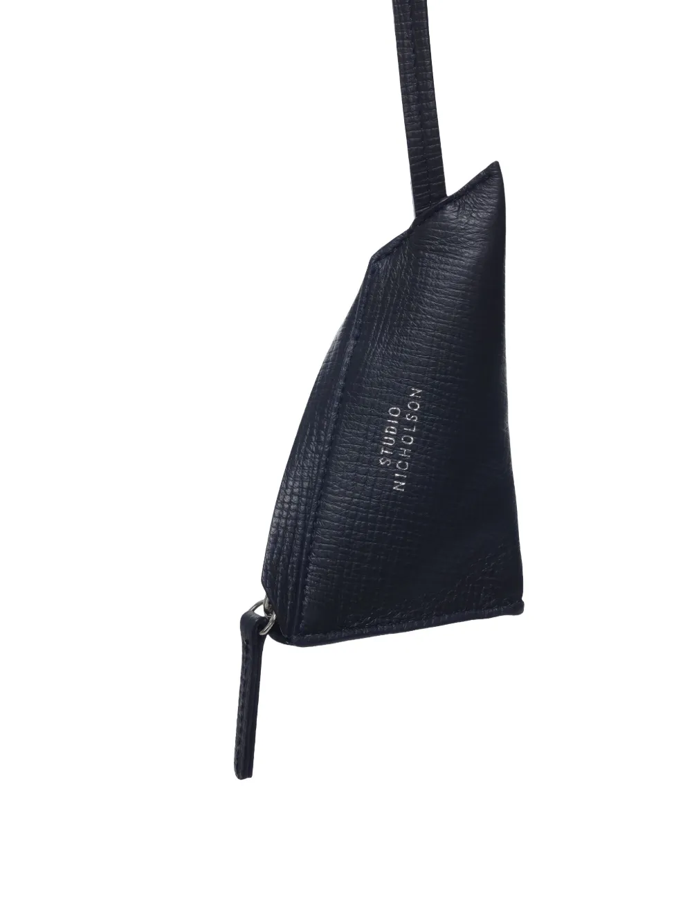 Studio Nicholson Triangular Leather Pouch In Blue