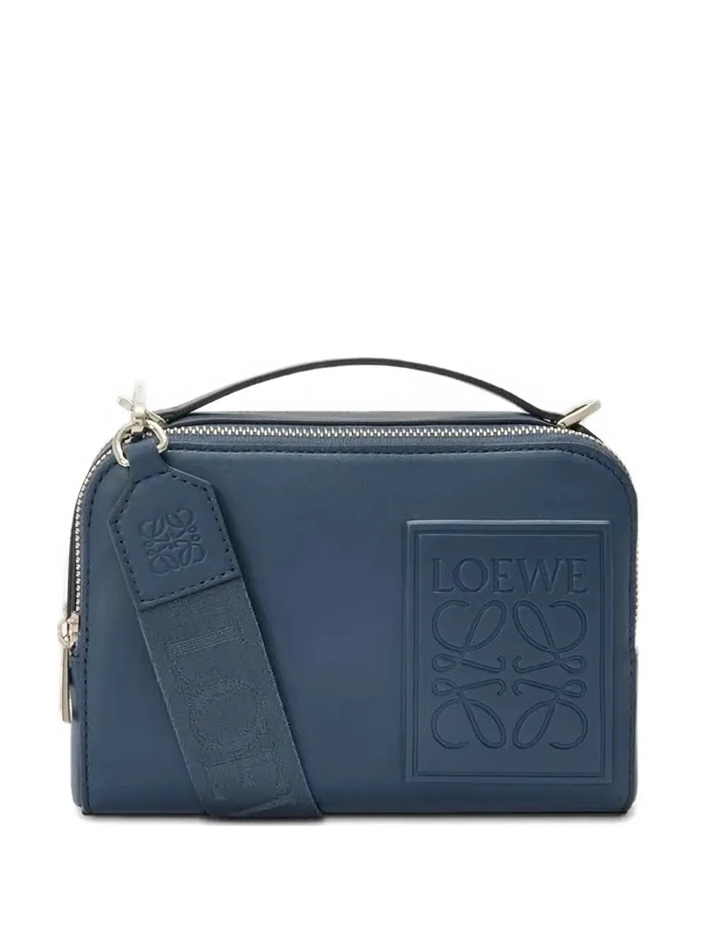 LOEWE mini embossed-logo leather tote bag | Blue | Image 1