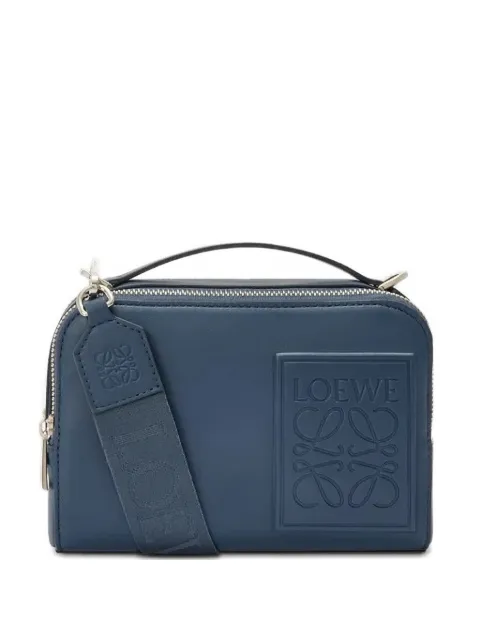 LOEWE mini embossed-logo leather tote bag