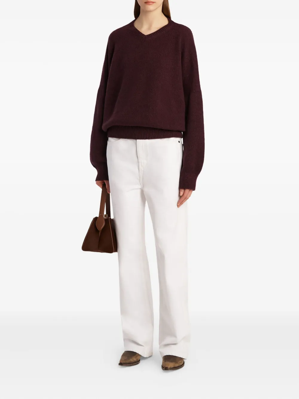 KHAITE button-fly jeans - Wit