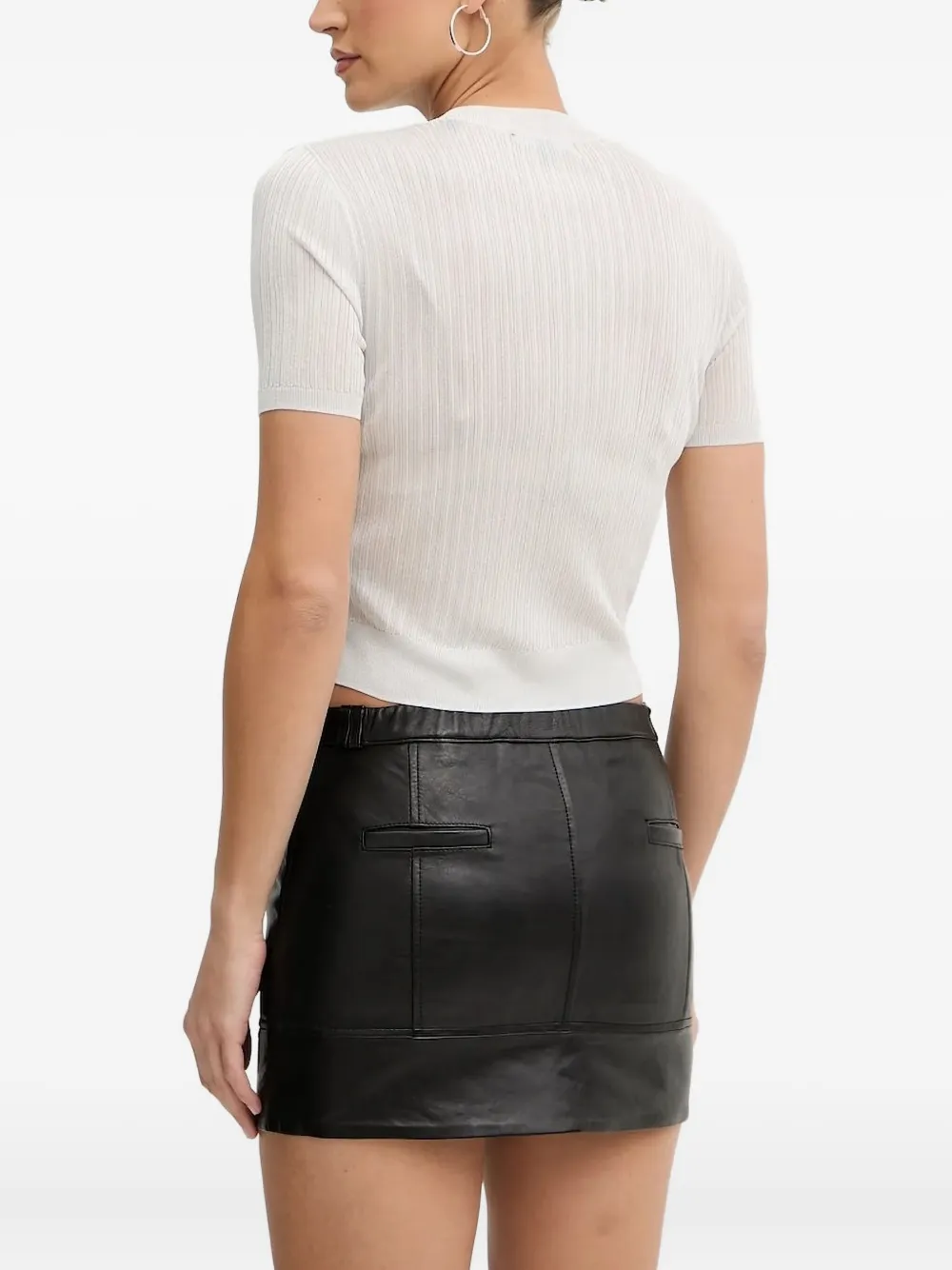 Armani Exchange Ribbed T-shirt In White