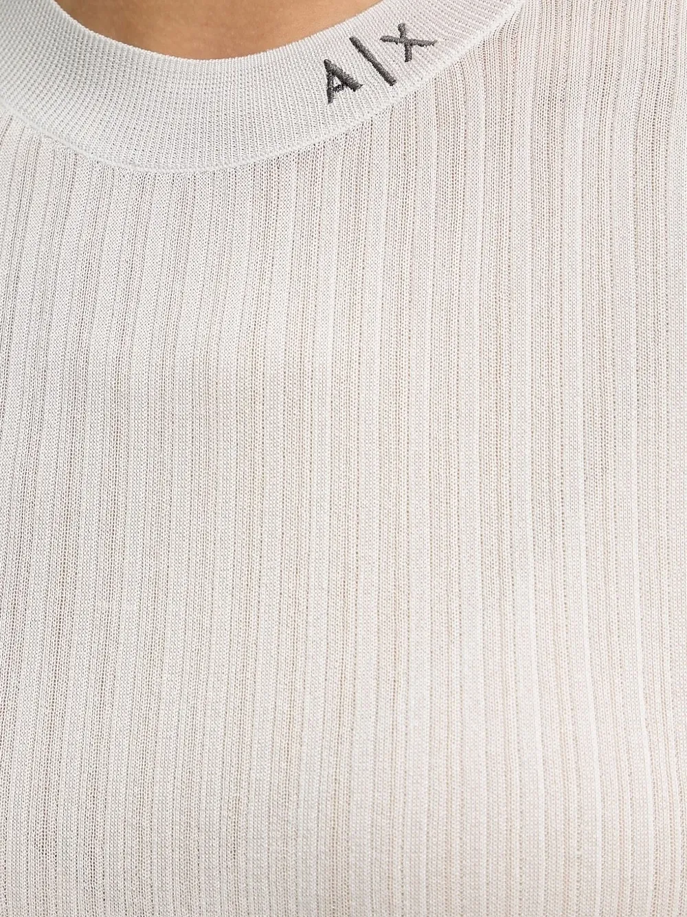 Armani Exchange Ribbed T-shirt In White