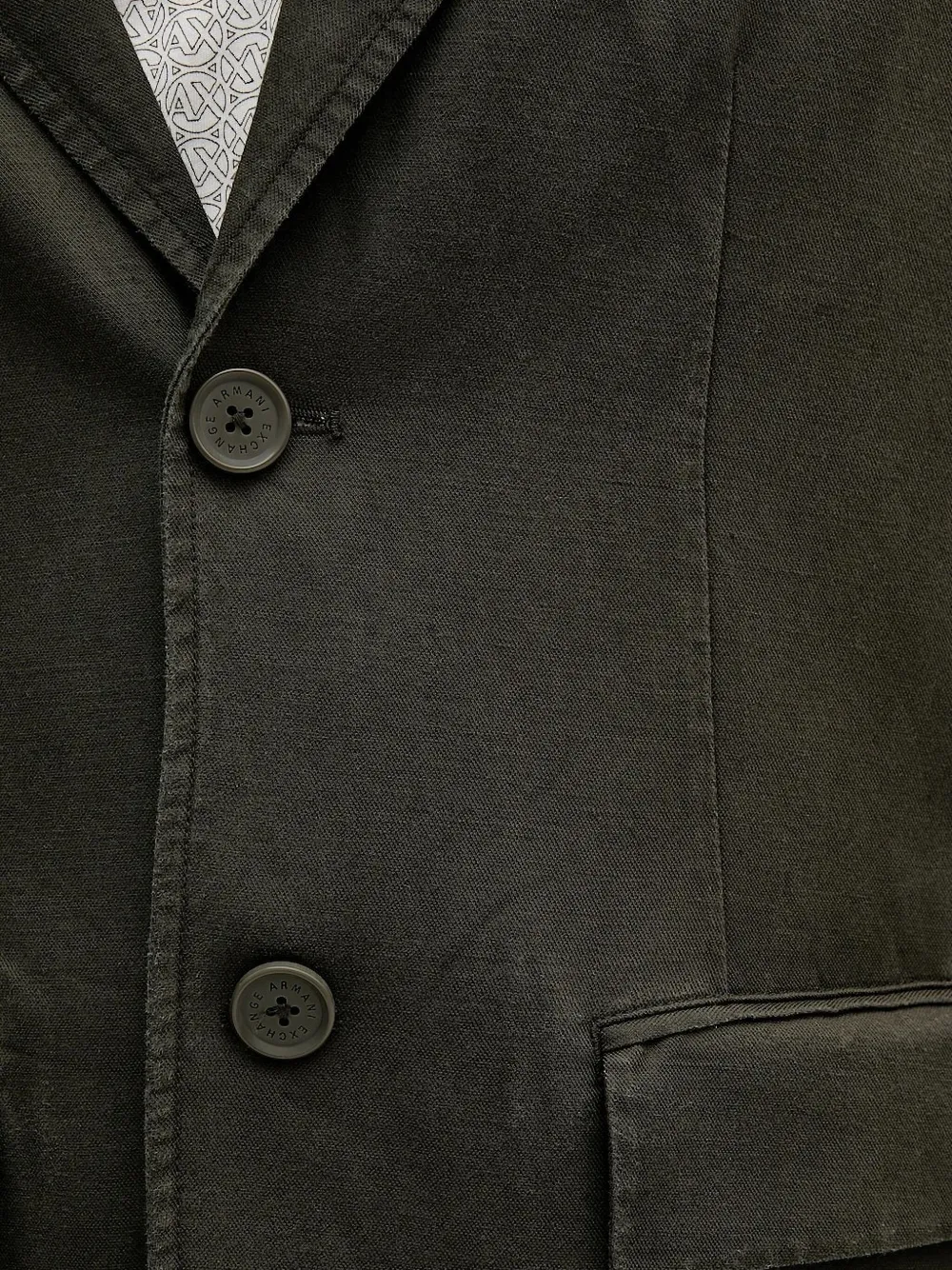 Armani Exchange single-breasted flap-pocket suit Groen